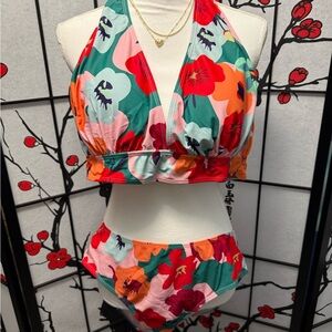 Floral Halter Bikini Set
